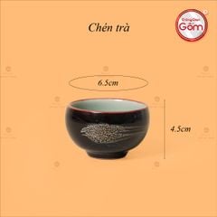 Bộ Ấm Chén Men Hỏa Biến Quét Xám Quả Hồng