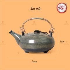 Bộ Ấm Chén Giang Tây Men Hỏa Biến Rêu Lòng Hoa