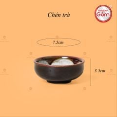 Bộ Ấm Chén Men Hỏa Biến Nâu Đen Ba Chân