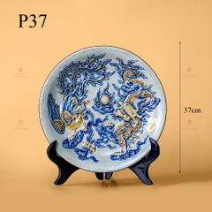 Mâm Bồng Men Rạn Nổi Họa Tiết Long Phụng Trình Tường