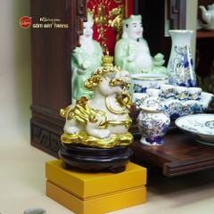 Tỳ Hưu Gốm Sứ Phong Thủy Dát Vàng