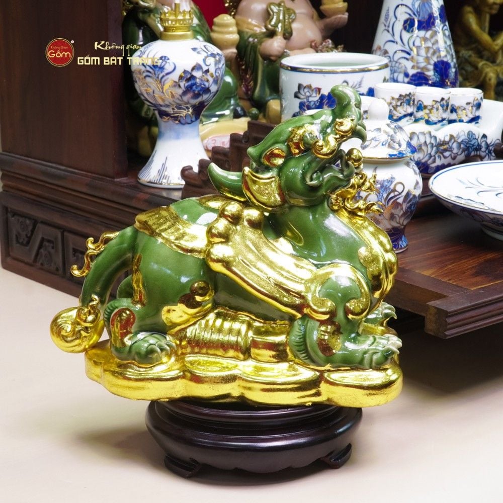 Tỳ Hưu Xanh Ngọc Dát Vàng