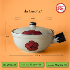 Bộ Bát Đĩa Bát Tràng Hoa Sứ Đỏ