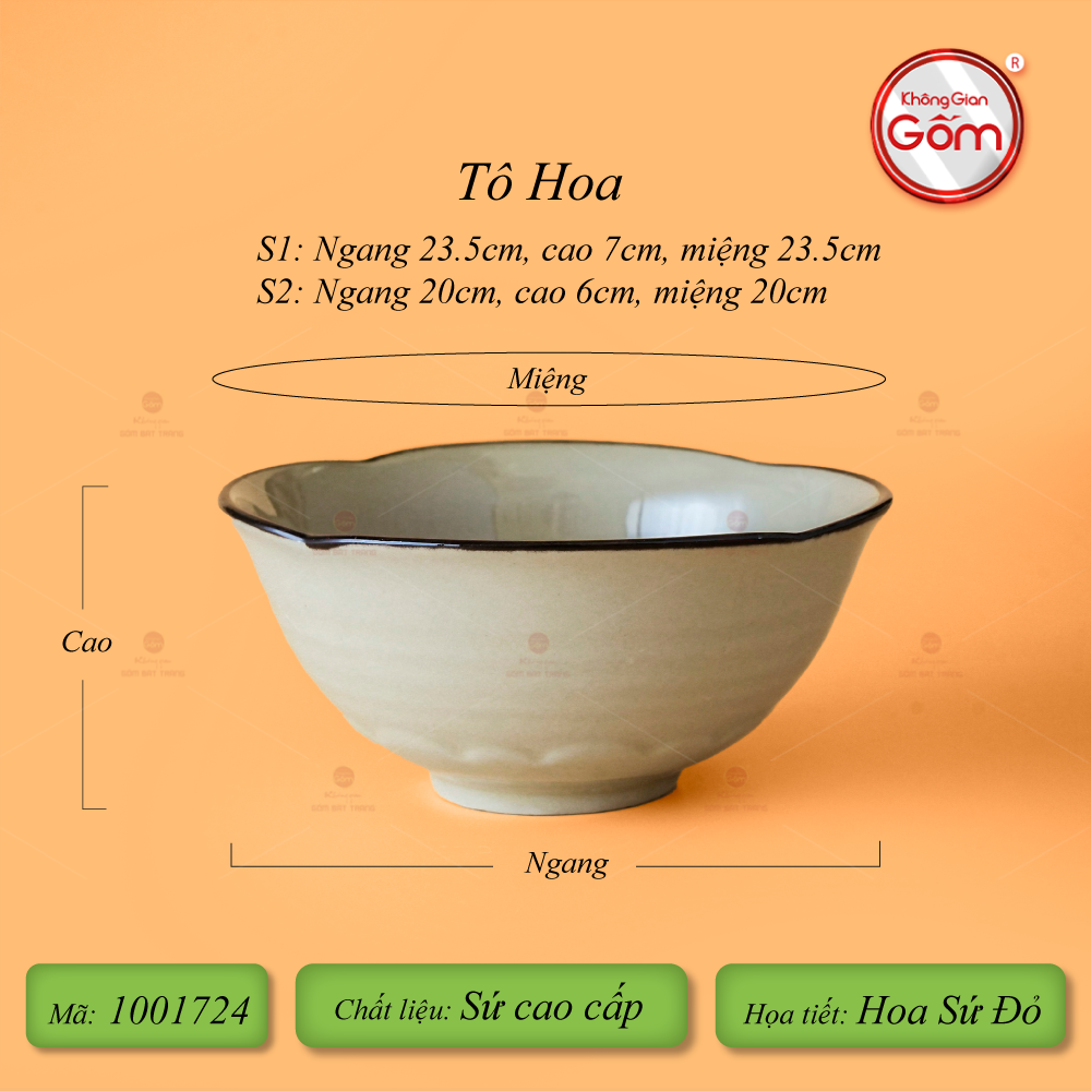 Bộ Bát Đĩa Bát Tràng Hoa Sứ Đỏ