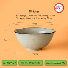 Bộ Bát Đĩa Bát Tràng Hoa Sứ Đỏ