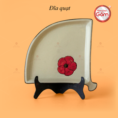 Đĩa Quạt Hoa Sứ Đỏ