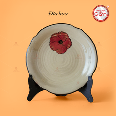 Đĩa Hoa Hoa Sứ Đỏ