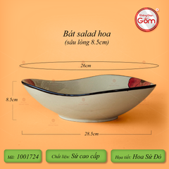 Bát Salad Hoa Sứ Đỏ