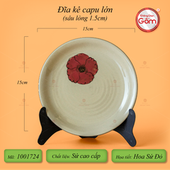 Bộ Bát Đĩa Bát Tràng Hoa Sứ Đỏ