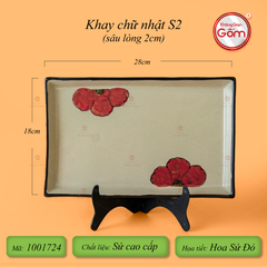 Bộ Bát Đĩa Bát Tràng Hoa Sứ Đỏ