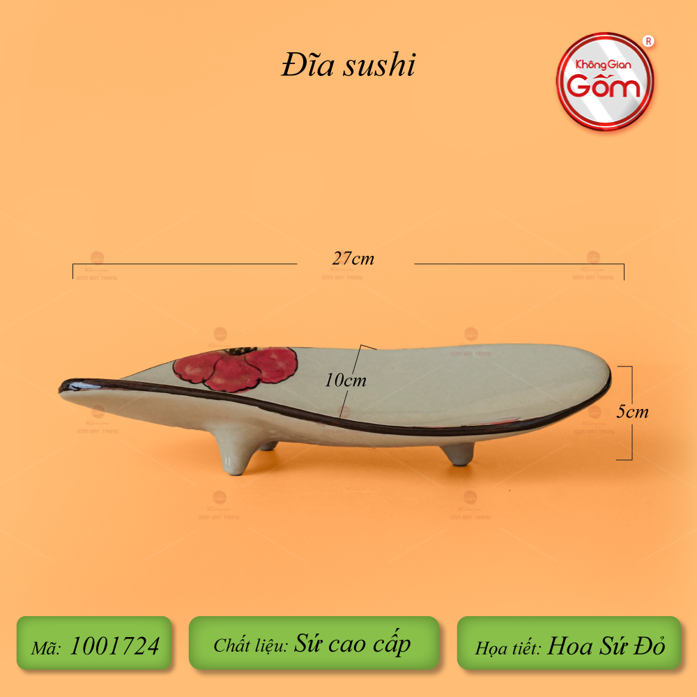 Bộ Bát Đĩa Bát Tràng Hoa Sứ Đỏ
