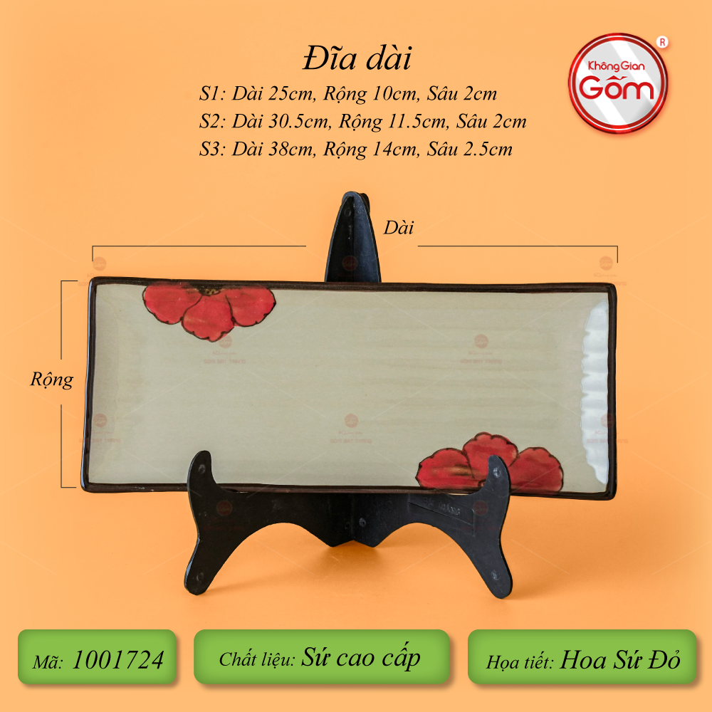 Bộ Bát Đĩa Bát Tràng Hoa Sứ Đỏ