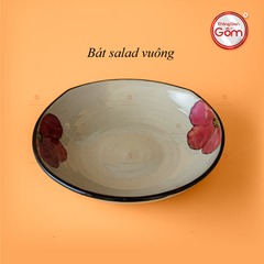 Bát Salad Vuông Hoa Sứ Đỏ
