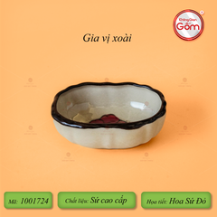Bộ Bát Đĩa Bát Tràng Hoa Sứ Đỏ