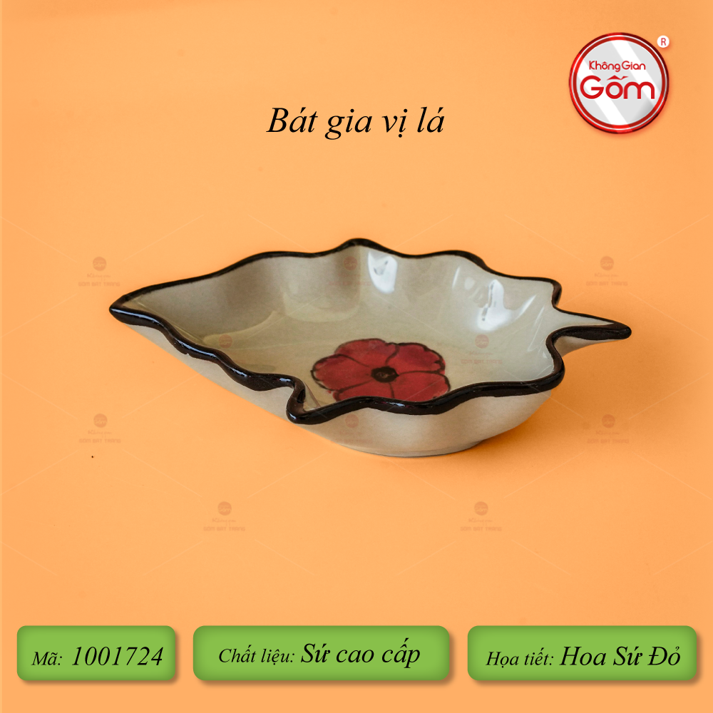 Bộ Bát Đĩa Bát Tràng Hoa Sứ Đỏ