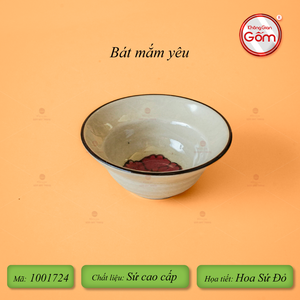 Bộ Bát Đĩa Bát Tràng Hoa Sứ Đỏ