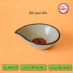 Bộ Bát Đĩa Bát Tràng Hoa Sứ Đỏ