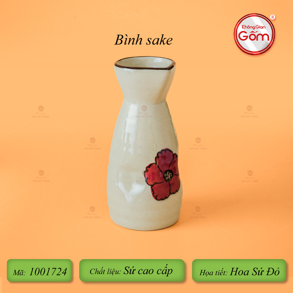 Bộ Bát Đĩa Bát Tràng Hoa Sứ Đỏ
