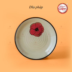 Đĩa Pháp Hoa Sứ Đỏ