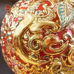 Bình Hồ Lô Chữ Lộc Đắp Nổi Vẽ Vàng