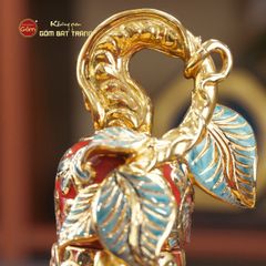 Bình Hồ Lô Chữ Lộc Đắp Nổi Vẽ Vàng
