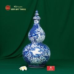 Bình Hồ Lô Hoa Ngư Tụ Khánh Lam Ngọc Bình An 2