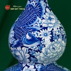 Bình Hồ Lô Hoa Ngư Tụ Khánh Lam Ngọc Bình An 2