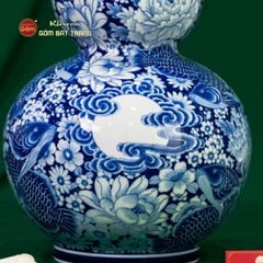 Bình Hồ Lô Hoa Ngư Tụ Khánh Lam Ngọc Bình An 2