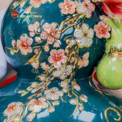 Bình Hồ Lô Xanh Lục Tài Lộc Vẽ Vàng