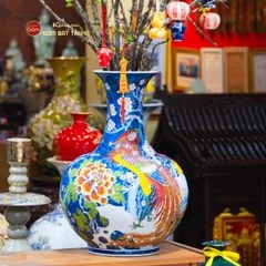 Bình Hoa Dáng Tỏi Chim Trĩ Phù Dung