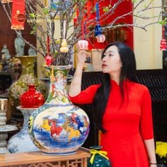 Bình Hoa Dáng Tỏi Mã Đáo Thành Công Vẽ Vàng