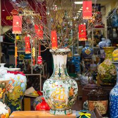 Bình Hoa Dáng Tỏi Thuận Buồm Xuôi Gió Vẽ Vàng