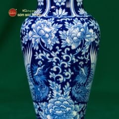 Bình Hoa Men Lam Song Phụng Ngàn Hoa Phú Quý 1