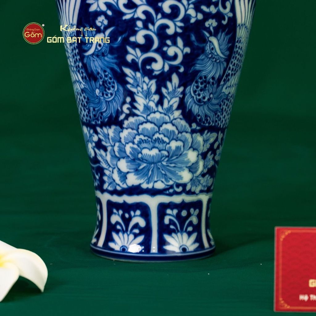 Bình Hoa Men Lam Song Phụng Ngàn Hoa Phú Quý 1