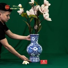 Bình Hoa Men Lam Song Phụng Ngàn Hoa Phú Quý 2