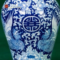 Bình Hoa Men Lam Song Phụng Ngàn Hoa Phú Quý