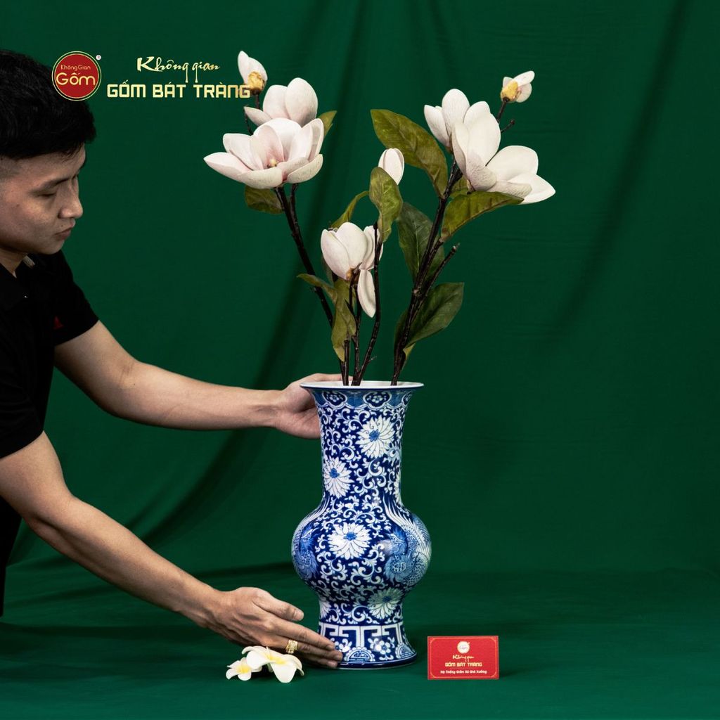 Bình Hoa Vuốt Song Phụng Cát Tường Ngàn Hoa Phú Quý