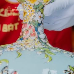 Bình Hút Lộc Ngàn Hoa Cổ Dài Vẽ Vàng