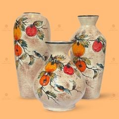 Bộ 3 lọ hoa mini họa tiết quả hồng