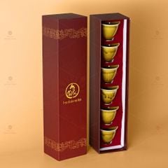 Bộ 6 Chén Trà Sứ Hoàng Thổ Kim Sa