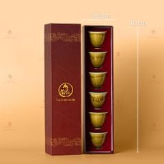 Bộ 6 Chén Trà Sứ Hoàng Thổ Kim Sa