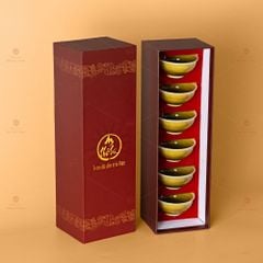 Bộ 6 Chén Trà Sứ Hoàng Thổ Kim Sa