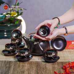 Bộ Ấm Chén Siêu Men Hỏa Biến Chuồn Chuồn