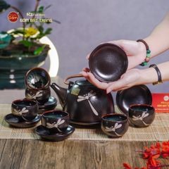Bộ Ấm Chén Siêu Men Hỏa Biến Chuồn Chuồn