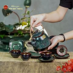 Bộ Ấm Chén Siêu Rêu Hỏa Biến Lòng Hoa