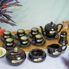 Bộ Ấm Trà Đà Điểu Xước Men Hỏa Biến