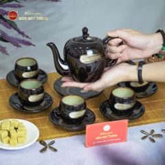 Bộ Ấm Trà Đà Điểu Xước Men Hỏa Biến