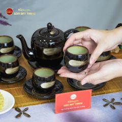 Bộ Ấm Trà Đà Điểu Xước Men Hỏa Biến