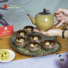 Bộ Ấm Trà Đèn Thần Men Hỏa Biến Khay Trầu