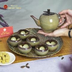 Bộ Ấm Trà Đèn Thần Men Hỏa Biến Khay Xoáy